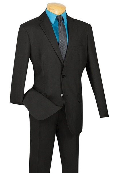 Apollo King Mens 2Btn Wool-Feel Modern Fit Suit, Black - Elegant Mensattire