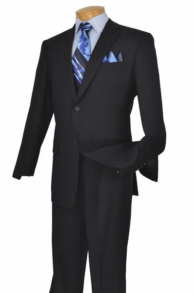 "Apollo King Navy Poplin Suit: Men's Modern 2-Button for Classy Gents" - Elegant Mensattire