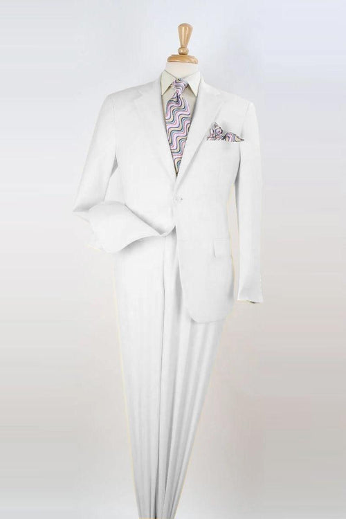 "Apollo King White 2-Button Modern Fit 2-Pc Suit" - Elegant Mensattire