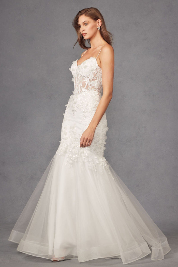 Juliet 2469KW Illusion Sweetheart Tulle & Lace Mermaid Dress