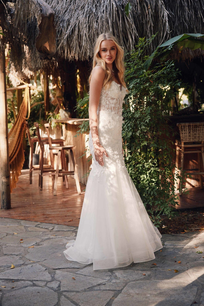 Juliet 2469KW Illusion Sweetheart Tulle & Lace Mermaid Dress