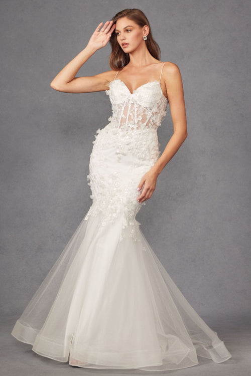 Juliet 2469KW Illusion Sweetheart Tulle & Lace Mermaid Dress
