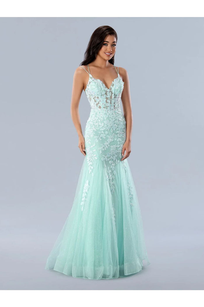 Aqua Prom Dress Mermaid Formal Evening Gown Stella Couture 24229