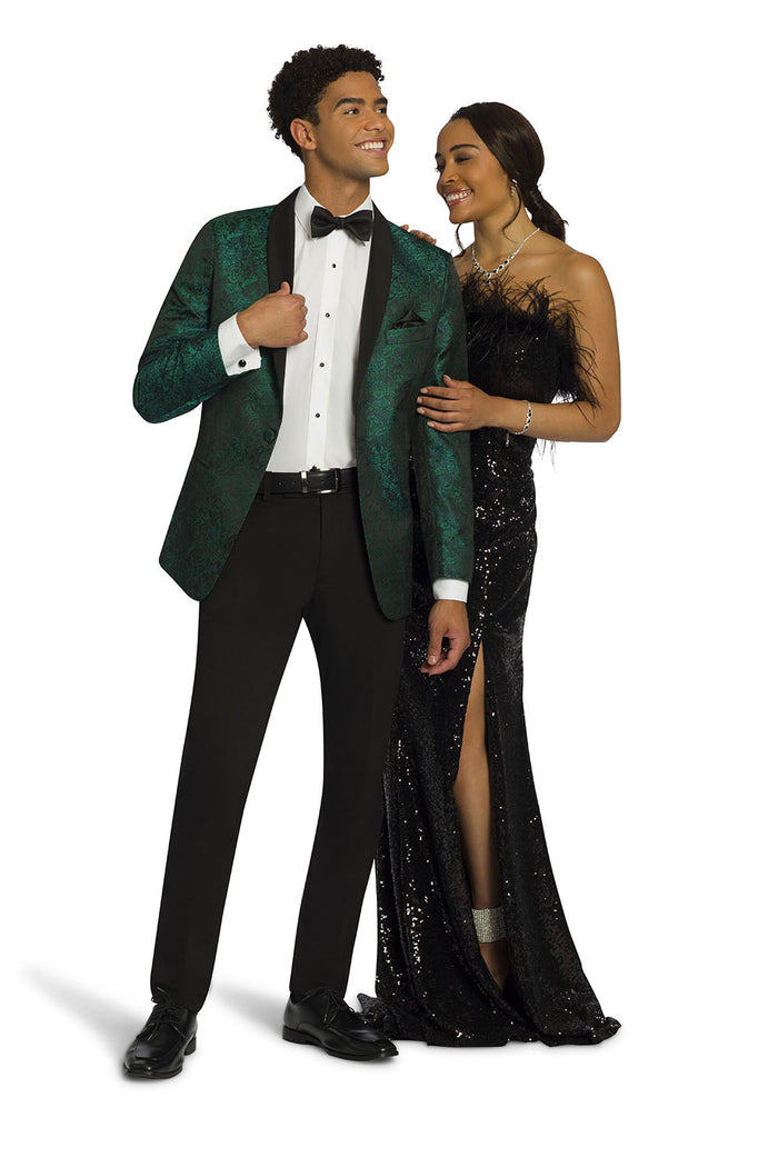Aries Forest Green Paisley Shawl Tuxedo Jacket (Separates)