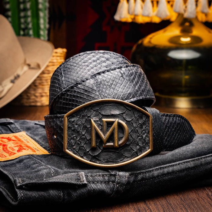 Marco Di Milano Arkansas Black Leather Belt Shoe