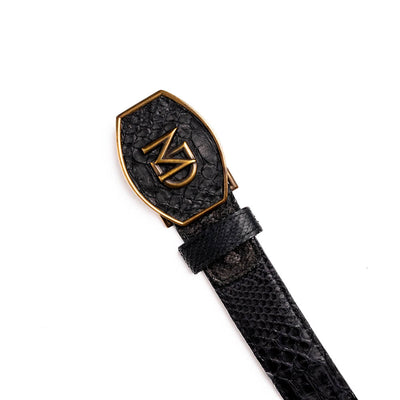Marco Di Milano Arkansas Black Leather Belt Shoe