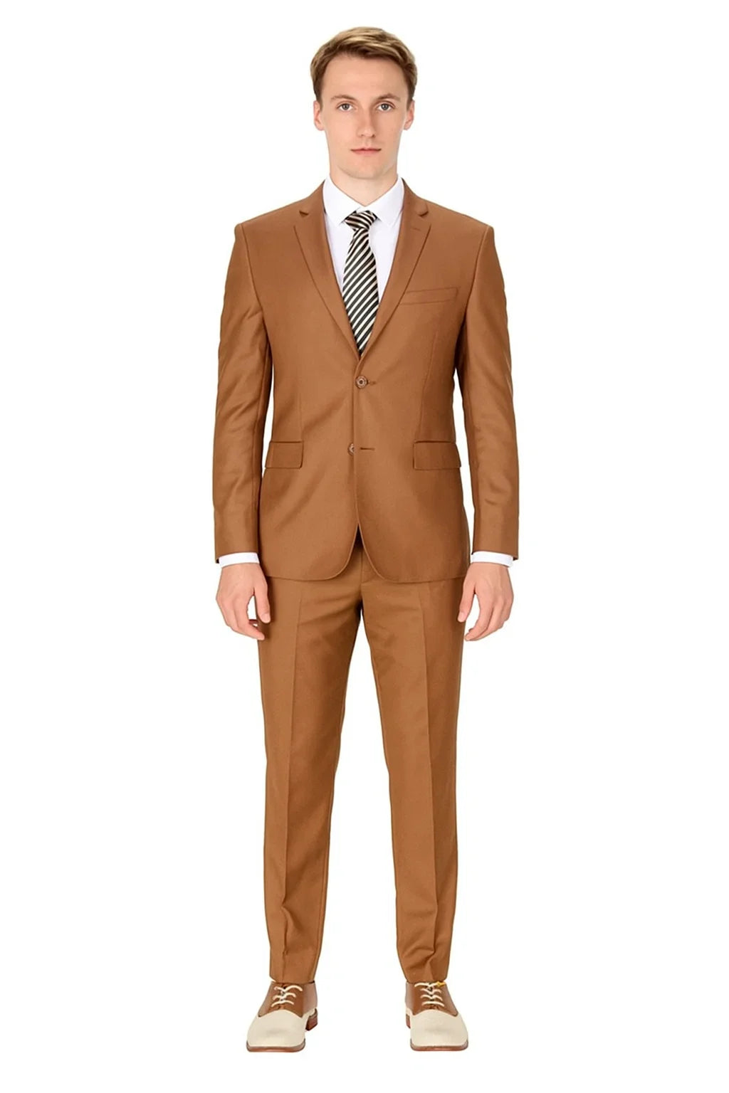 Cognac Slim Wedding Suit B.M.T.