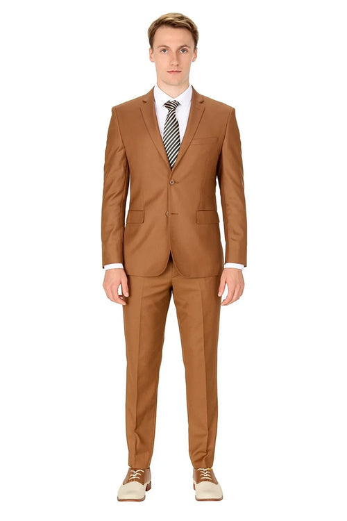 Cognac Slim Wedding Suit B.M.T.