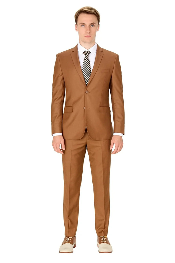 Cognac Slim Wedding Suit B.M.T.