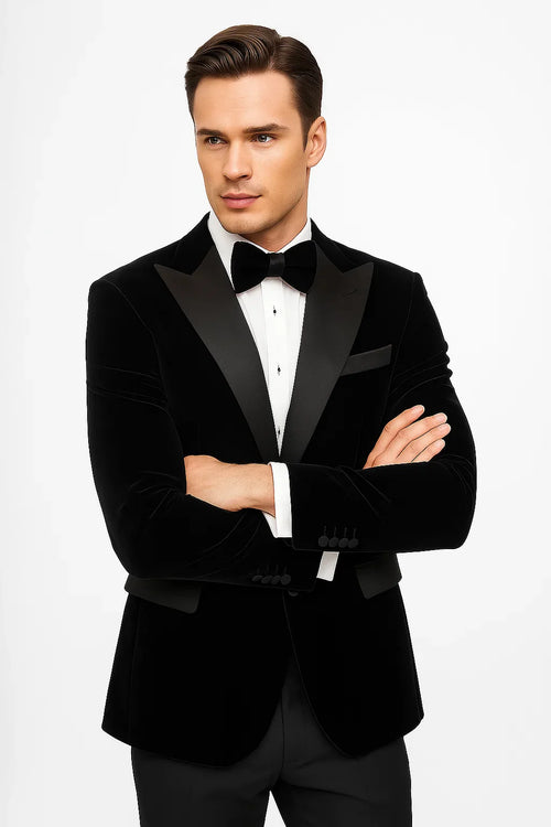 Peak Lapel Fashion Smoking Casual Velour Cocktail Tuxedo velour Men's blazer Jacket With Free Matching bow