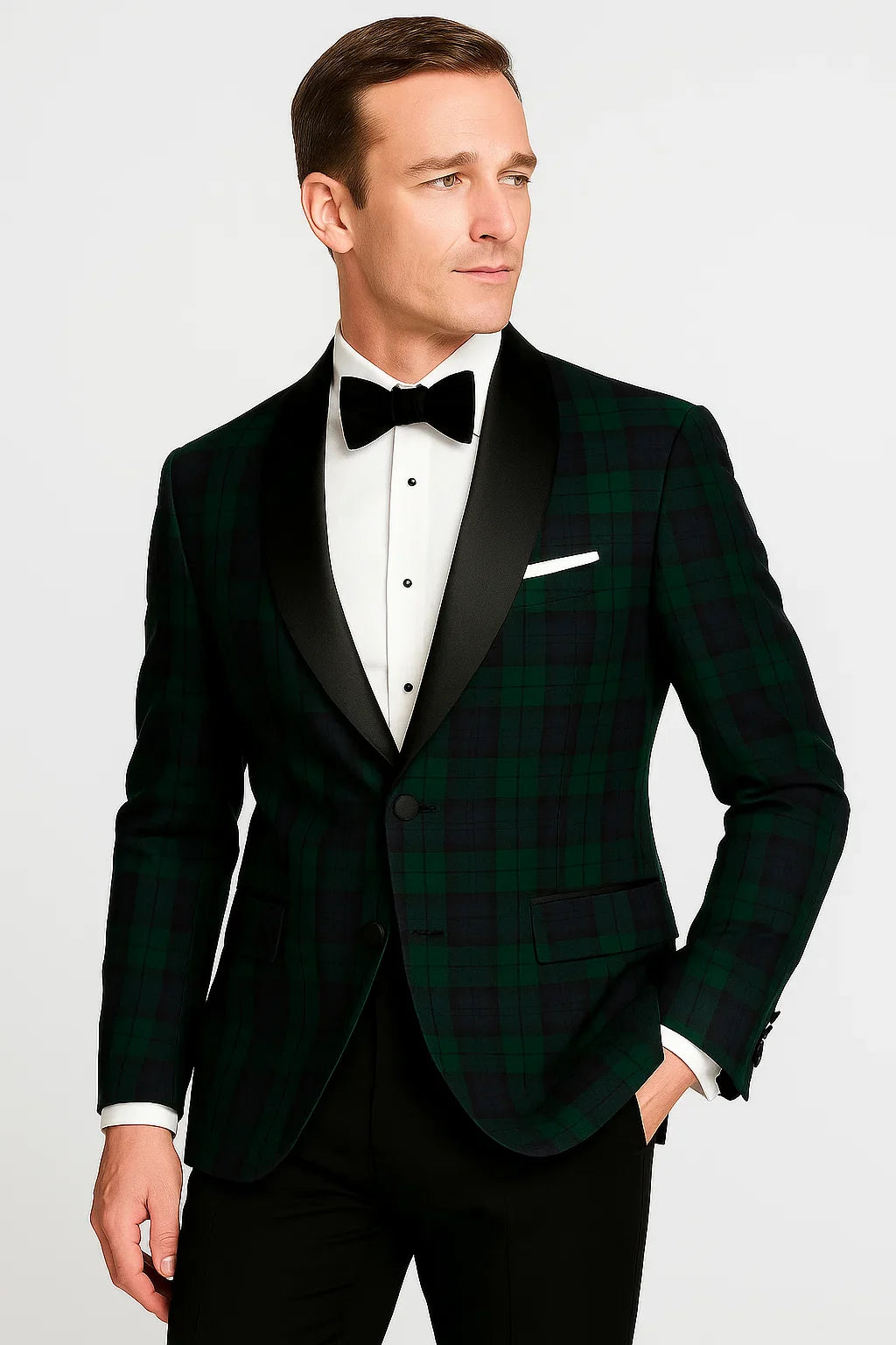 Plaid Dinner Jacket - Green Tartan Sportcoat by Menssuitsatlantain