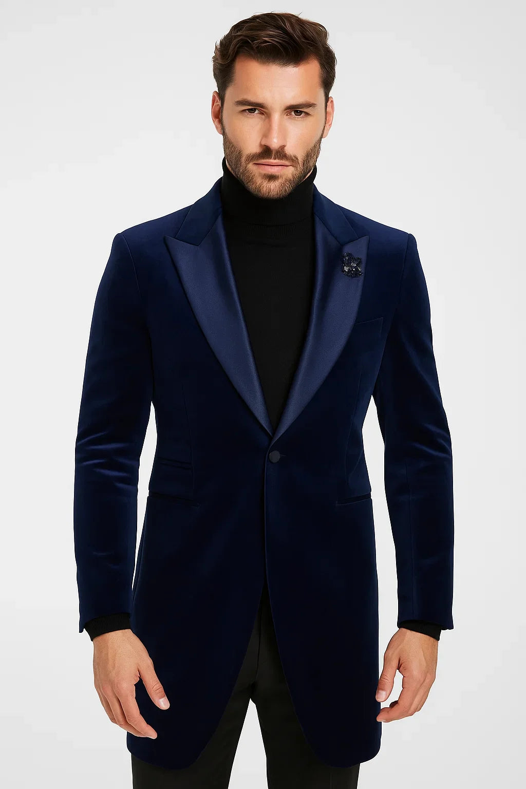 Velvet Long Coat - Velvet Carcoat - R-BlueCoat by USA Men's Outlet