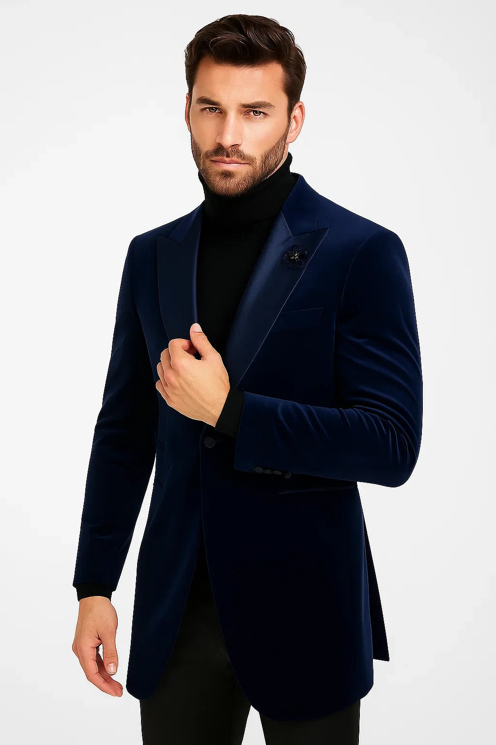 Velvet Long Coat - Velvet Carcoat - R-BlueCoat by USA Men's Outlet