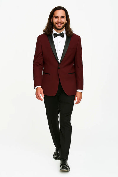 Burgundy Prom tuxedo