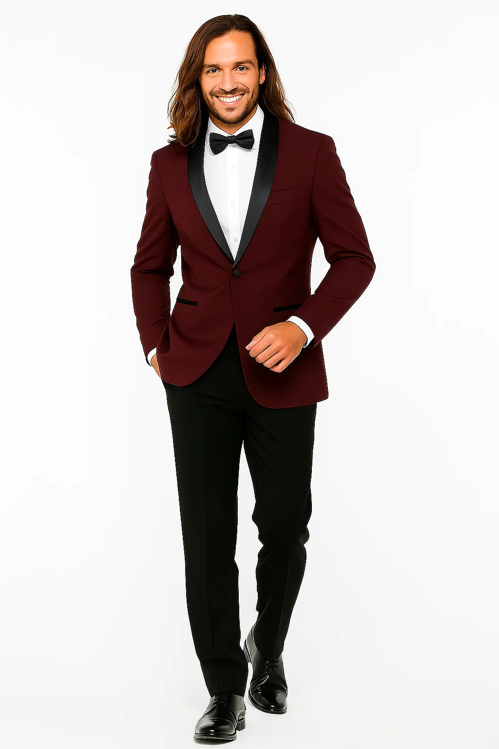 Burgundy Prom tuxedo