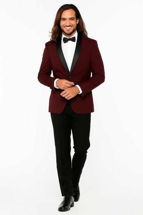 Burgundy Prom tuxedo