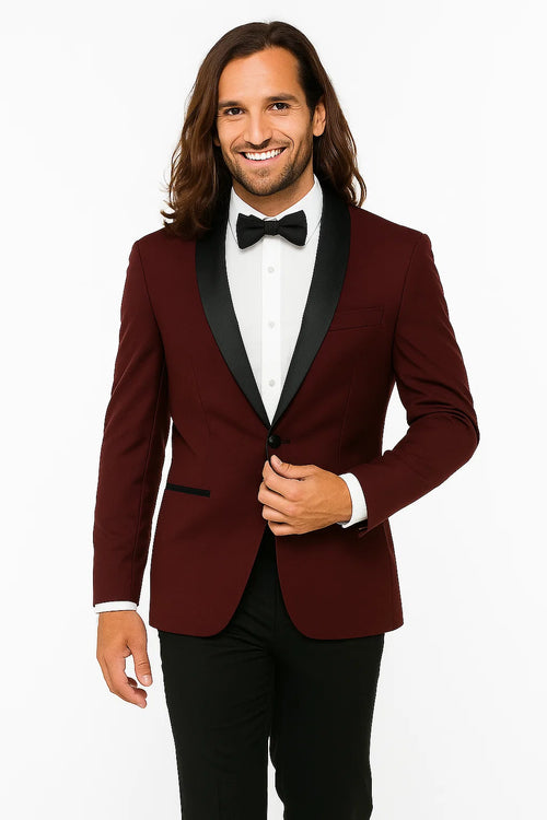 Burgundy Prom tuxedo