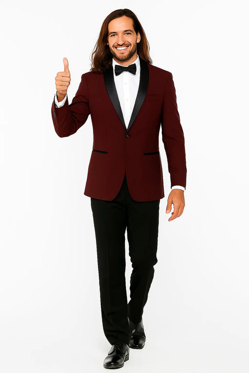 Burgundy Prom tuxedo