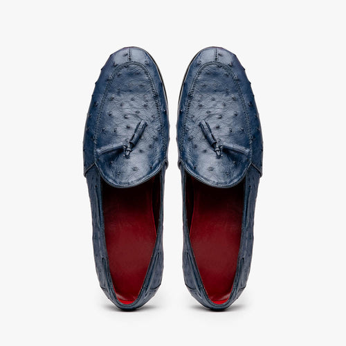 Aubiere Navy Ostrich Loafer 