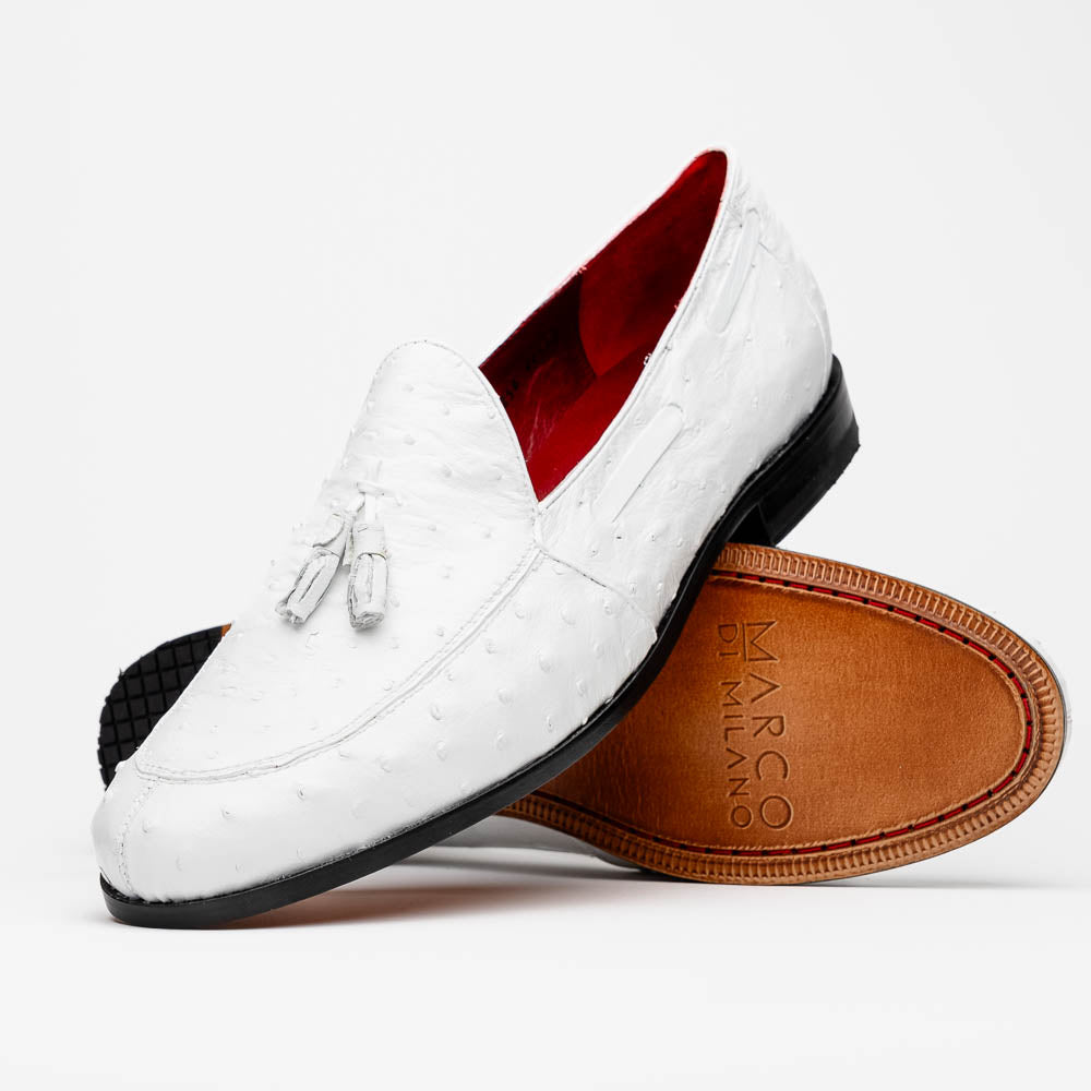 Aubiere White Ostrich Loafer 