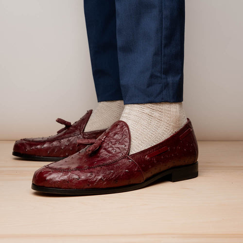 Aubiere Wine Ostrich Loafer 