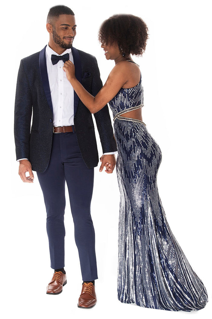 Austin Diamond Navy Shawl Tuxedo Jacket (Separates) by Mark of Distinction