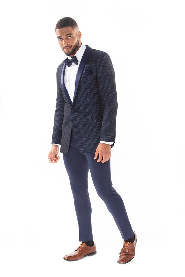 Austin Diamond Navy Shawl Tuxedo Jacket (Separates) by Mark of Distinction