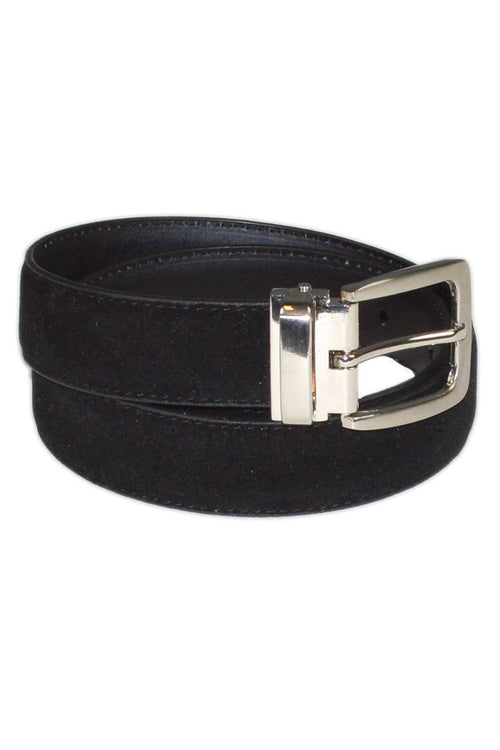 AXNY Black Kid's Solid Suede Belt