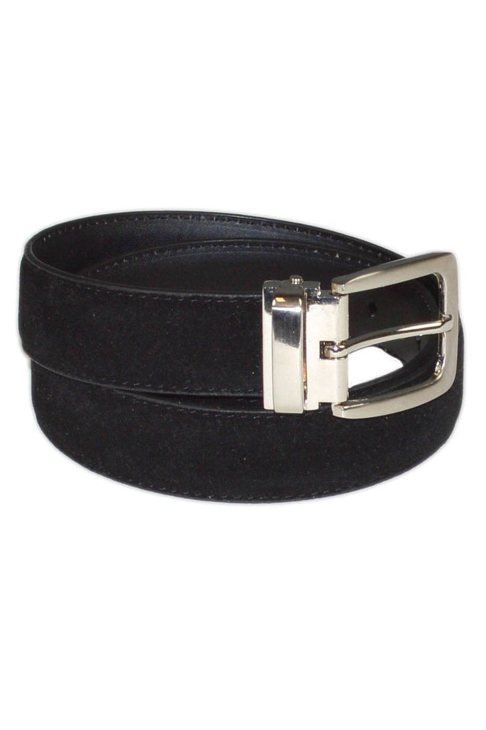 AXNY Black Kid's Solid Suede Belt