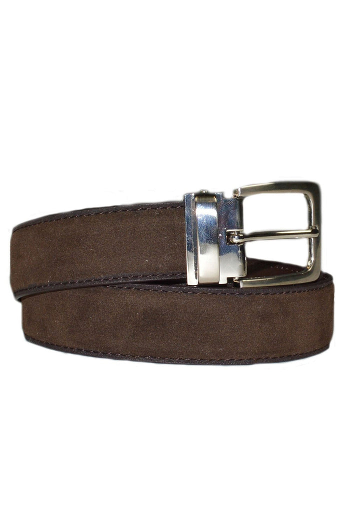 AXNY Brown Kid's Solid Suede Belt