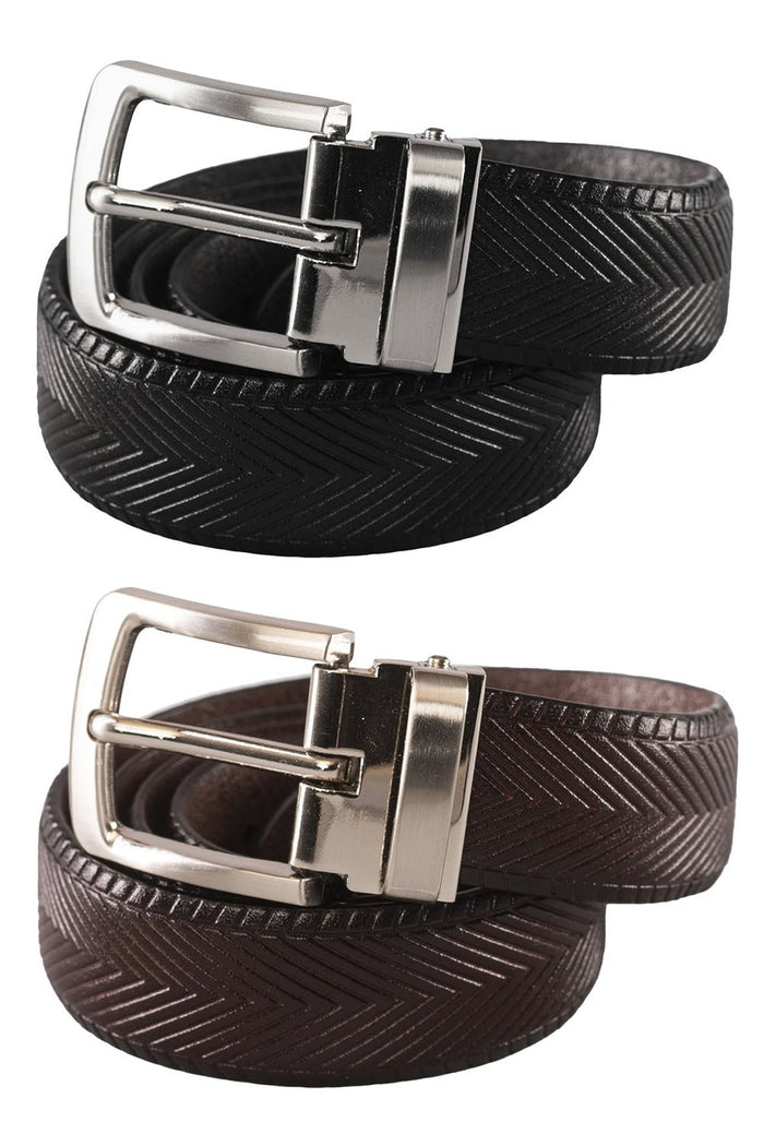 Kid's Herringbone Leather Belt by AXNY