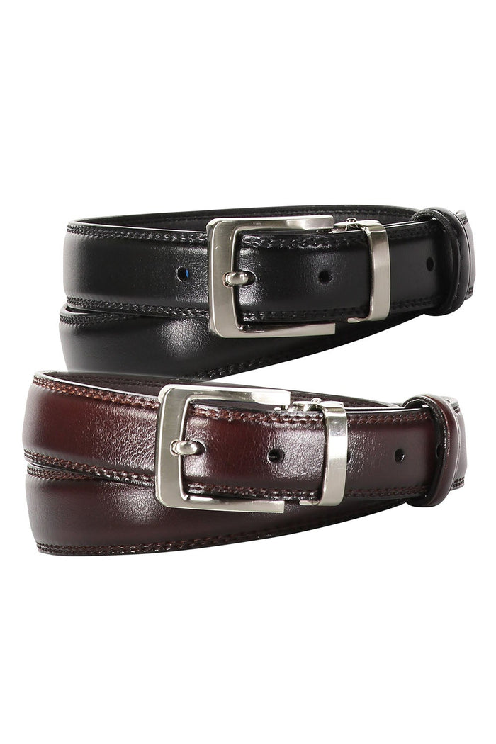 Kid's Solid Stitched Leather Belt AXNY