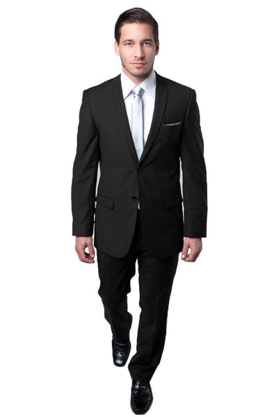 Men's Slim Fit Black Wedding Suit by Tazio Suits