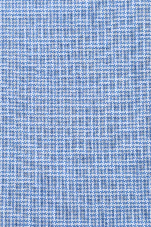 Mens Classic Two Button Linen & Cotton Summer Sport Coat Blazer in Sky Blue Houndstooth