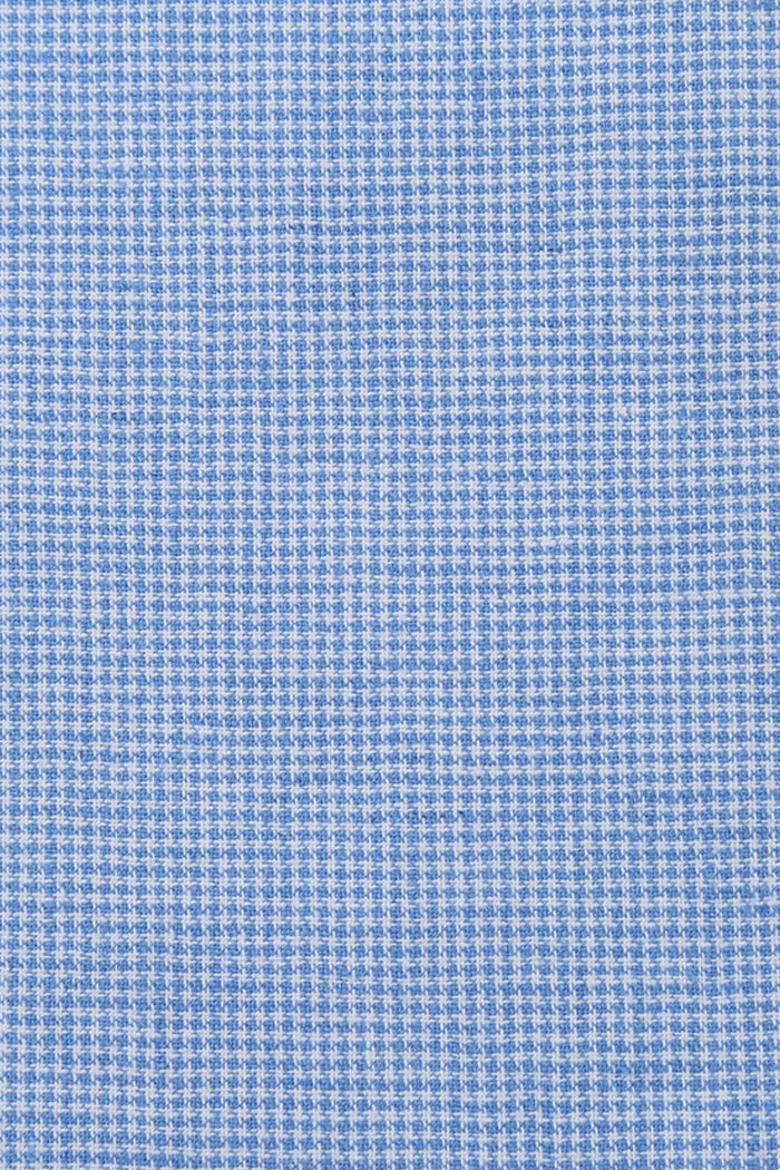 Mens Classic Two Button Linen & Cotton Summer Sport Coat Blazer in Sky Blue Houndstooth