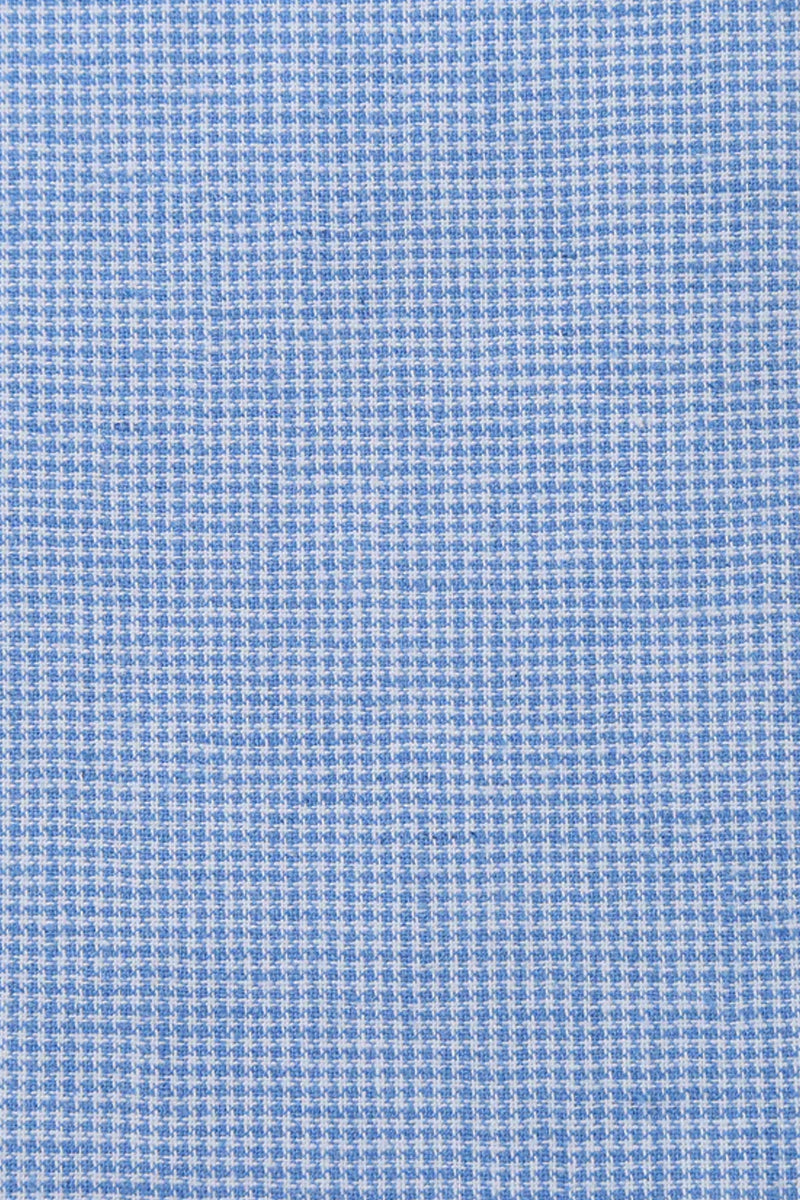 Mens Classic Two Button Linen & Cotton Summer Sport Coat Blazer in Sky Blue Houndstooth