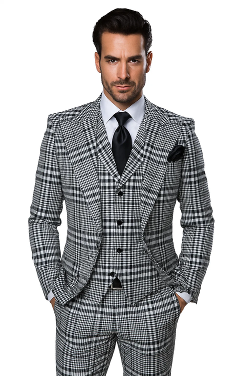 One Button 3 Piece Suit by Rossiman