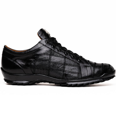 Marco Di Milano Bari Black Lizard Patchwork Sneakers