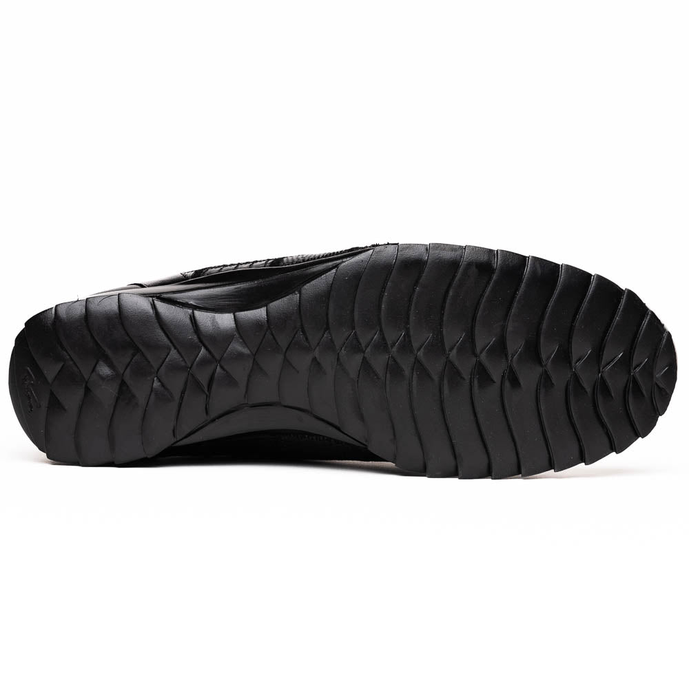 Marco Di Milano Bari Black Lizard Patchwork Sneakers
