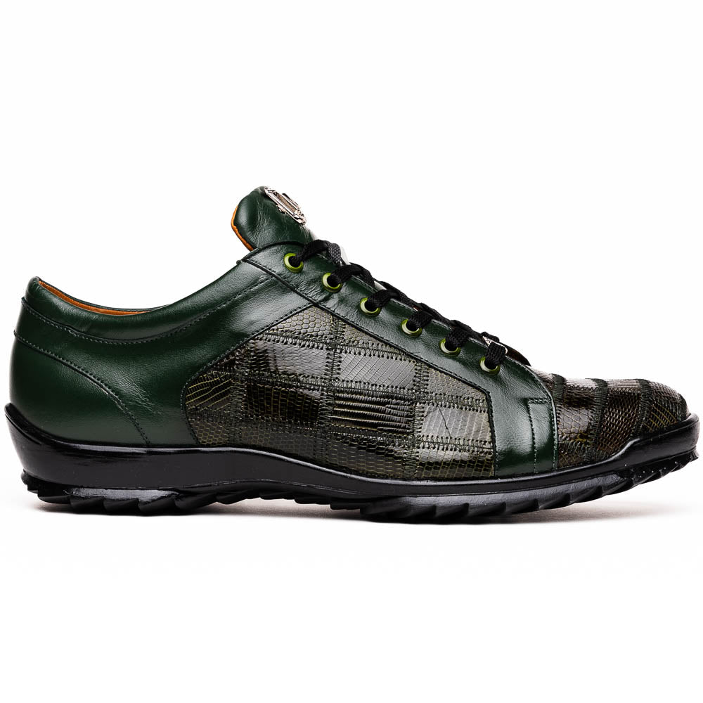 Marco Di Milano Bari Patchwork Lizard Sneakers in Green SuitUSA