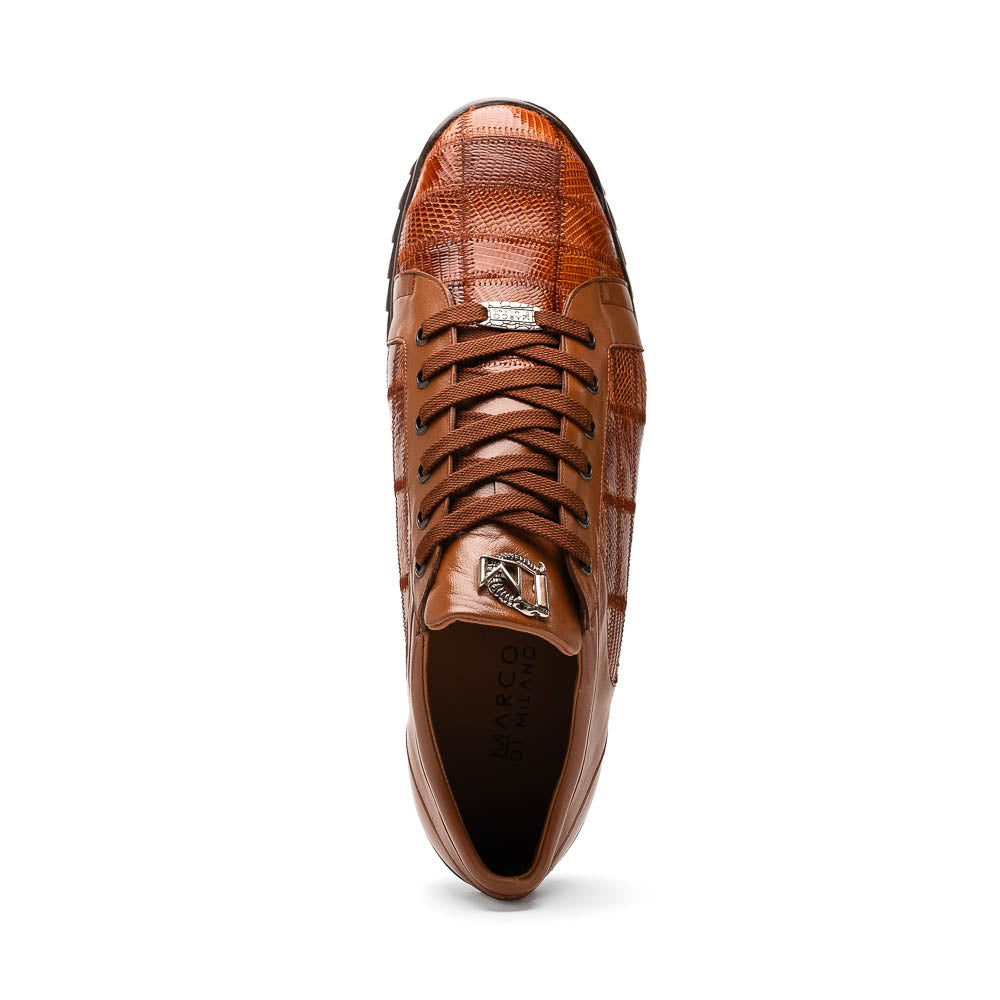 Marco Di Milano Bari Cognac Lizard Patchwork Sneakers