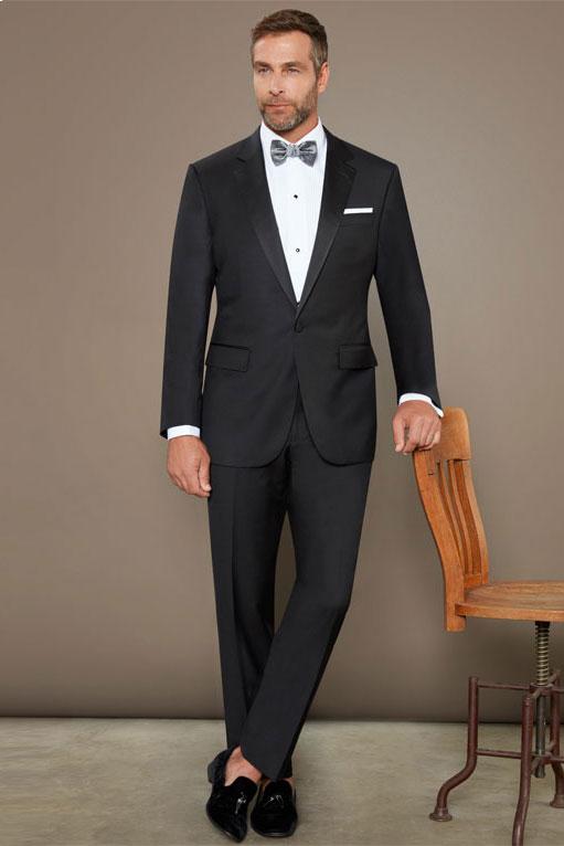 Romano Black 1-Button Notch Tuxedo (2-Piece Set) by Baroni