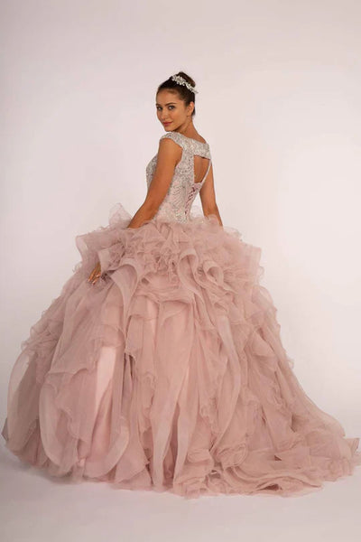 Beaded Ball Gown with Ruffles by Elizabeth KGL2514