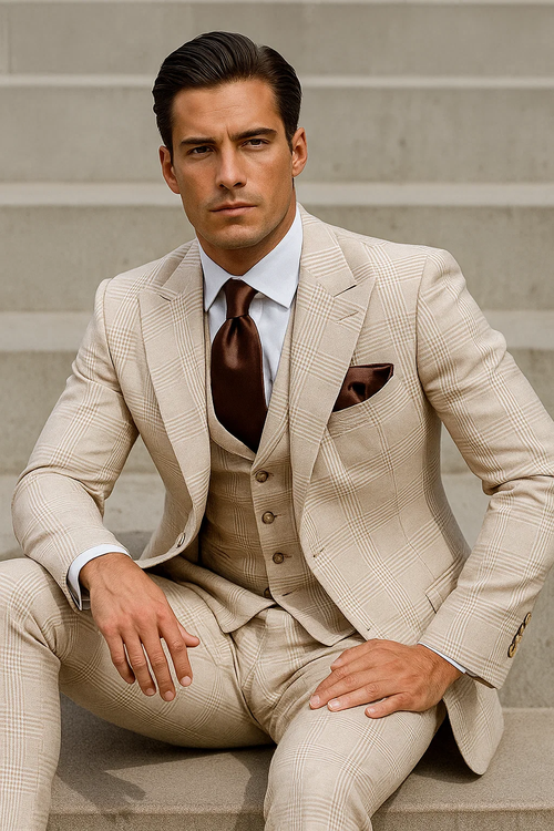 Suits With Baggy Pleated Pants - Wide Leg Pants 100% Wool - Classic Fit by Rossiman USA Men's Outlet