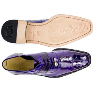 Mare Purple Genuine Eel Ostrich Leg Shoes by Belvedere Shoes