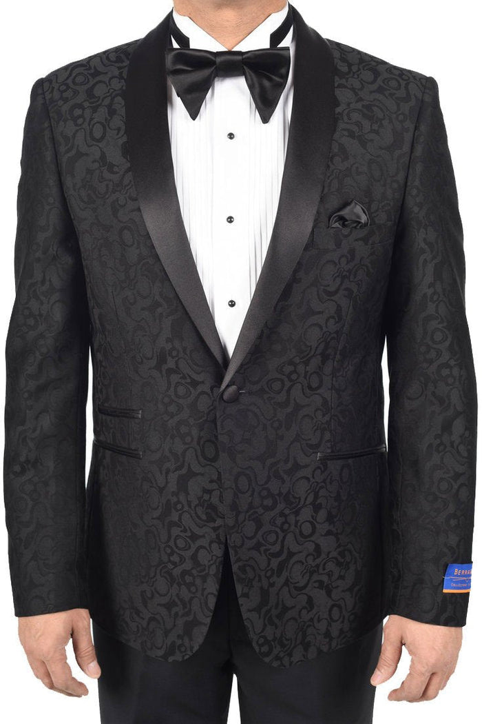 Mystic Black 1-Button Shawl Tuxedo (2-Piece Set) by Berragamo