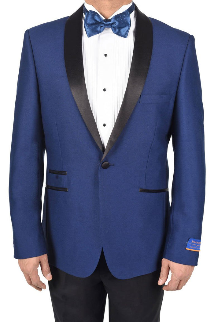 Soho Madison New Blue 1-Button Shawl Tuxedo (2-Piece Set) by Berragamo