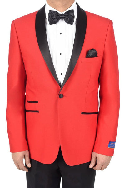 "Soho Madison" Red 1-Button Shawl Tuxedo (2-Piece Set)