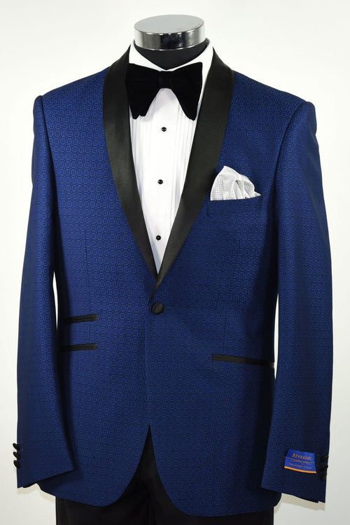 Turin New Blue 1-Button Shawl Tuxedo (2-Piece Set) by Berragamo