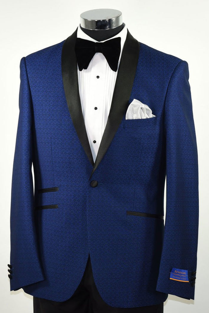 Turin New Blue 1-Button Shawl Tuxedo (2-Piece Set) by Berragamo